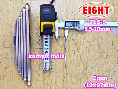 Bộ lục giác bi 9 chi tiết 1.5-10mm Eight TLS-9 (không có chữ N)