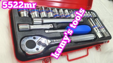 Bộ tuýp 1/4 và 3/8 inch 21 chi tiết 6 cạnh Kingtony model 5522MR