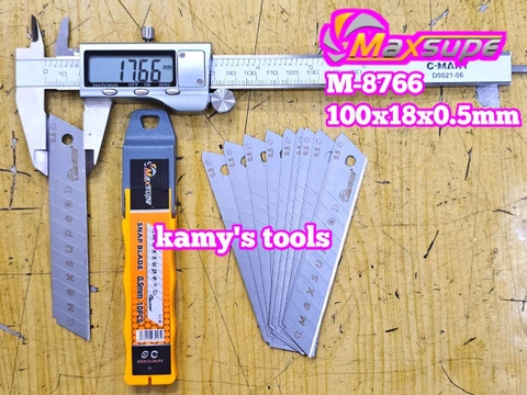 Lưỡi dao rọc giấy rọc cáp 100x18x0.5mm Maxsupe M-8766
