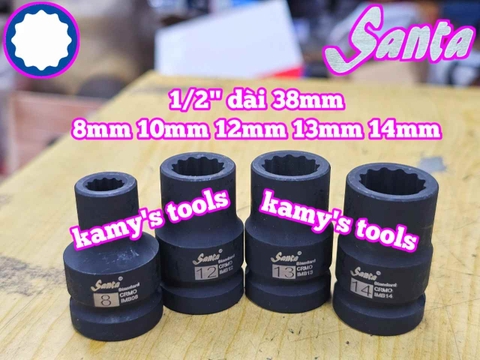 Đầu tuýp 1/2 inch 12 cạnh Santa 8mm 10mm 12mm 13mm 14mm IMB608 IMB610 IMB612 IMB613 IMB614