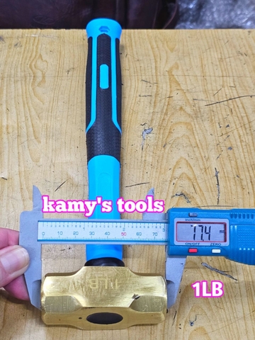 Búa đồng thau đầu lục giác 0.5kg 500g 1LB cán nhựa dài 310mm kamytools BHCP-01