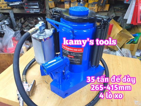 Kích con đội thủy lực dùng hơi khí nén 35 tấn HJ2003 chiều cao 265-415mm kamytools
