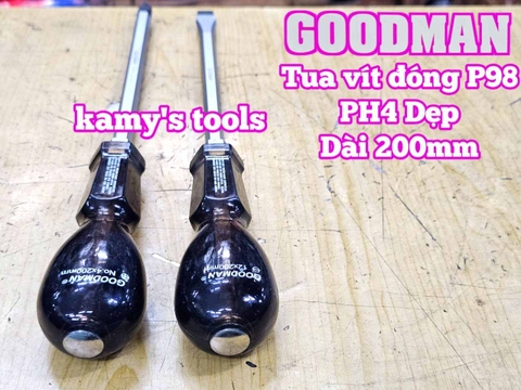Tua vít đóng Goodman bake PH4 dẹp 12mm dài 200mm P98+12x200 P98-12x200