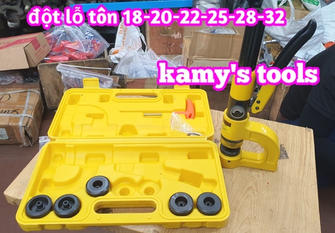 Dụng cụ đột lỗ tôn thủy lực đục lỗ thang máng cáp máng điên SYD-25 với 6 bộ khuôn đột 18-32mm