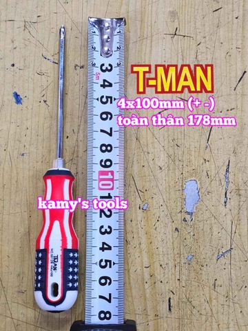 Tua vít 2 đầu bake dẹp T-MAN 4mm dài 100mm 150mm 4x100mm 4x150mm TMAN-6612-4B100 TMAN-6612-4B150