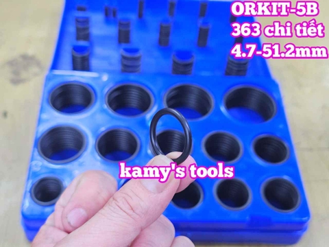 Hộp gioăng sin oring ron cao su vòng đệm 363 chi tiết ORKIT-5B Wetools 4.7-51.2mm LOẠI B MÀU XANH