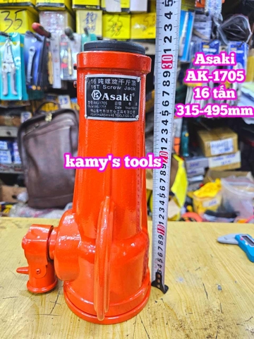 Kích con đội răng cơ khí 16 tấn cao 315mm-495mm Asaki AK-1705