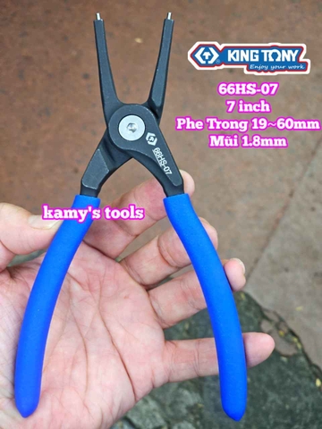 Kìm mở phe thẳng trong ngoài 7 inch Kingtony 66HS-07 66SS-07 mở phe 19-60mm