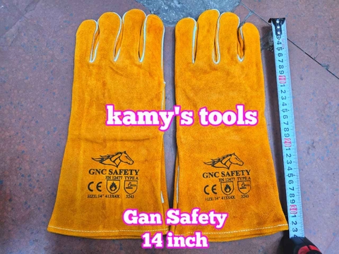Găng tay hàn chất liệu da lộn GNC Safety 14 inch