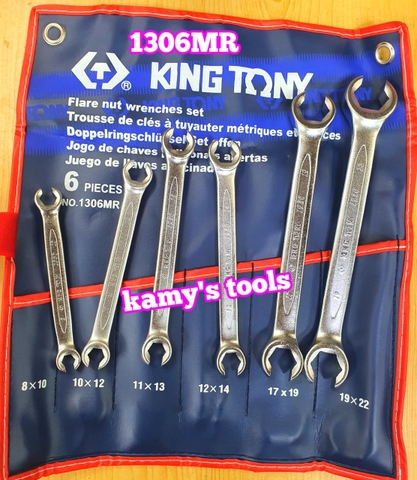 Bộ cờ lê mở ống dầu, vòng chẻ Kingtony model 1306MR 6 chi tiết từ 8-22mm