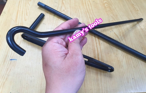 Bộ tay quay 3 khúc tháo mở bánh xe hạ lốp dự phòng Toyota Innova, Fortuner, Hilux, Zace hiệu Stand Upright (1 bộ 3 cây)