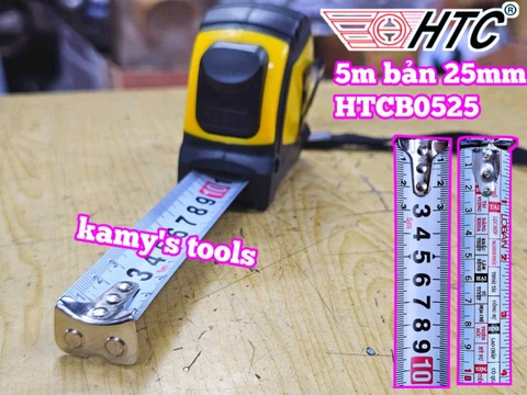 Thước cuộn thước rút thước kéo 5m 5 mét bản 25mm HTC HiLock-25 model HTCB0525 tự động khóa