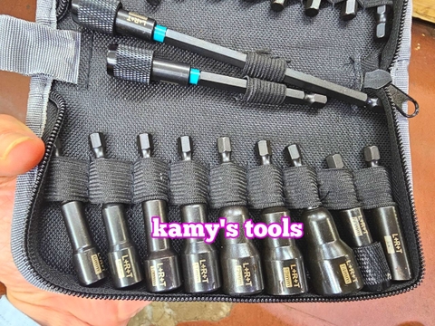 Bộ 21 chi tiết đầu chụp khẩu tuýp bắn bulong đuôi 1/4 inch có nam châm hệ mét và hệ inch thép đen cao cấp L+R+T (LRT)