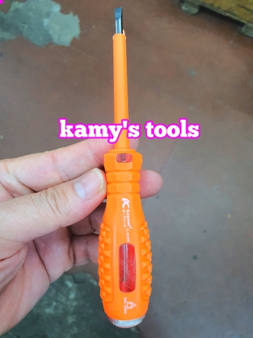 Bút thử điện chống va đập bake dẹp 4mm Kapusi model K-9086 K-9087, vít thử điện