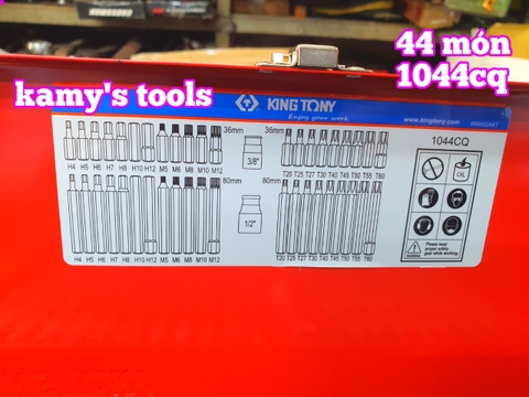 Bộ đầu mũi vít lục giác sao mở mec 44 món Kingtony model 1044CQ