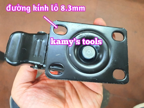 Bánh xe pu nhỏ xoay có khóa đường kính 50mm đế 51x70mm (lẻ 1 cái)