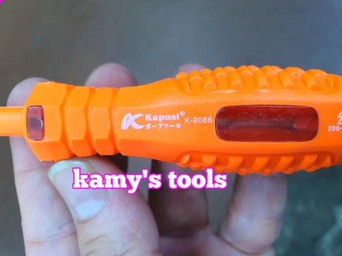 Bút thử điện chống va đập bake dẹp 4mm Kapusi model K-9086 K-9087, vít thử điện