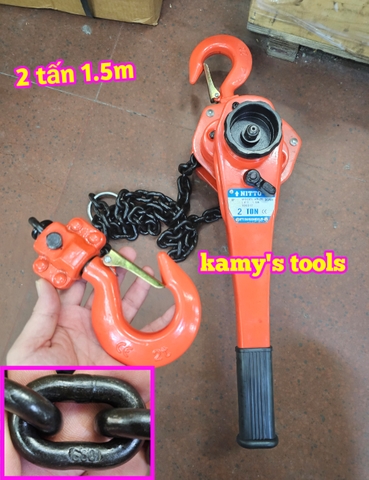 Pa lăng xích lắc tay Nitto 2 tấn 1.5m (1.5 mét) VR-20 cao cấp