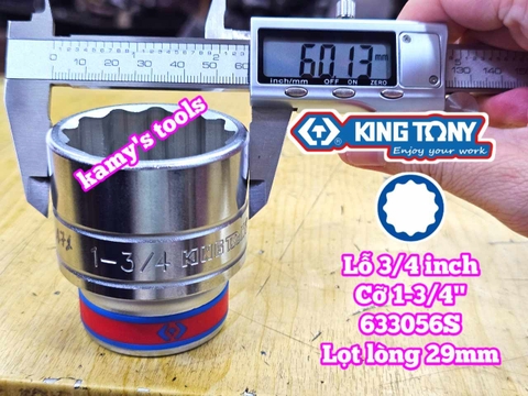 Tuýp 3/4 inch hệ inch 12 cạnh Kingtony 1-11/16 inch 1-3/4 inch 633054S 633056S