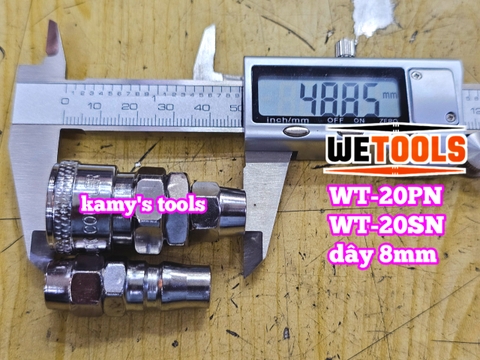 Bộ nối nhanh hơi khí nén dùng cho dây hơi 8mm 20SN 20PN Wetools WT-20PN WT-20SN