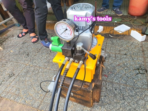 Bơm điện thủy lực HHB-700D3 hoạt động 3 đường ống dầu bơm đạp chân và van gạt