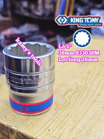 Đầu tuýp 1 inch trắng 36mm 38mm 41mm 46mm Kingtony 833036M 833038M 833041M 833046M 833050M