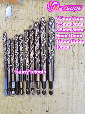 Mũi khoan sắt thép inox M35 chuôi lục giác Maxsupe 6.5mm 7mm 7.5mm 8mm 8.5mm 8mm 9mm 10mm 11mm 12mm 13mm