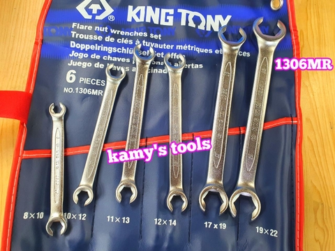 Bộ cờ lê mở ống dầu, vòng chẻ Kingtony model 1306MR 6 chi tiết từ 8-22mm