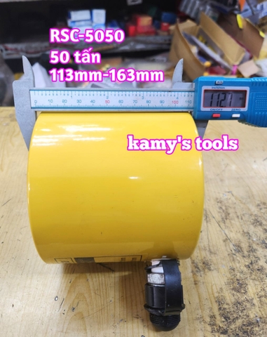 Kích thủy lực 50 tấn hành trình 50mm RSC-5050 113mm-163mm dạng lùn Kamytools