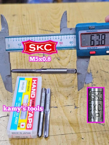 Bộ taro ta rô SKC M5x0.8 Nhật 3 mũi chính hãng logo khắc rõ nét