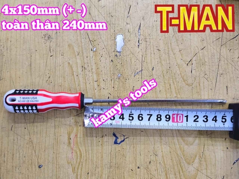 Tua vít 2 đầu bake dẹp T-MAN 4mm dài 100mm 150mm 4x100mm 4x150mm TMAN-6612-4B100 TMAN-6612-4B150