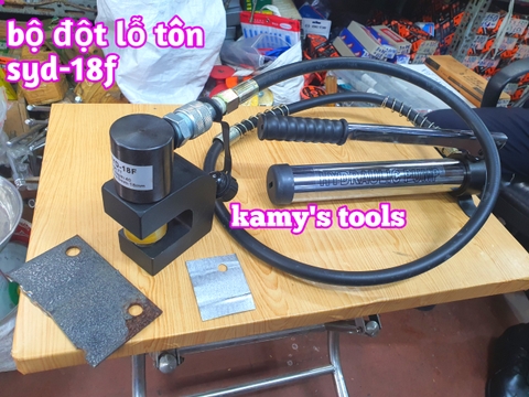 Dụng cụ đột lỗ tôn thủy lực đục lỗ thang máng cáp máng điên SYD-18F 6mm-18mm họng sâu 40mm
