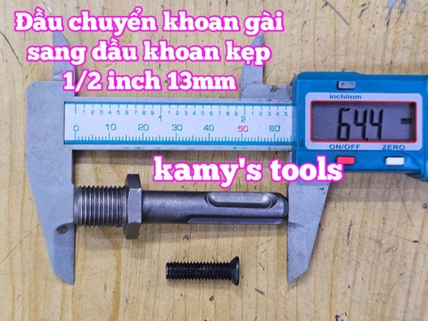 Đầu chuyển khoan bê tông khớp nối SDS Plus chuyển khoan gài sang kẹp đuôi 4 rãnh 1/2 inch 13mm Wetools WT-SDS-1264