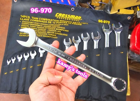 96-970 Bộ cờ lê vòng miệng hệ inch 14 chi tiết Crossman 3/8-1 1/4 inch