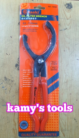 Kìm mở lọc nhớt Asaki AK-1058 dài 300mm mở 63-116mm