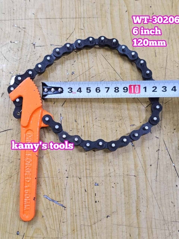 Cờ lê xích mở lọc dầu nhớt cảo dây xích cán dài 6 inch Wetools WT-30206 đường kính 120mm