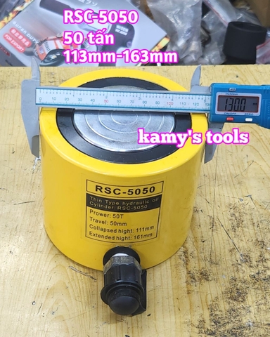 Kích thủy lực 50 tấn hành trình 50mm RSC-5050 113mm-163mm dạng lùn Kamytools