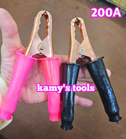 Dụng cụ kẹp bình ắc quy kẹp cá sấu loại 200A dài 152mm kẹp tối đa 30mm, kẹp cá sấu