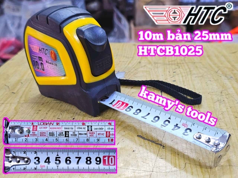 Thước cuộn thước rút thước kéo 10m 10 mét bản 25mm HTC HiLock-25 model HTCB1025 tự động khóa