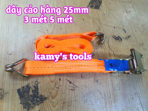 Dây cảo chằng hàng tăng đơ bản 25mm dài 3m (3 mét) và 5m (5 mét), dây cảo hàng, dây chằng hàng