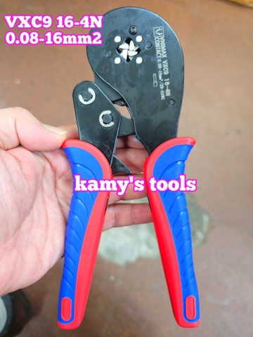 Kìm bấm cos pin tròn rỗng vuông VXC9 16-4N Vnimax Contact dài 200mm 0.08-16mm2