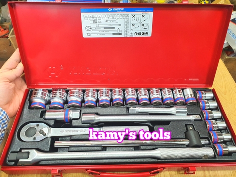 Bộ Tuýp Khẩu 24 Chi Tiết 1/2 inch Kingtony 10-32mm Hệ Mét Hệ Inch 4526mr01 Và 4526sr (Bộ Đầu Tuýp, Bộ Đầu Khẩu, Bộ Đầu Chụp)