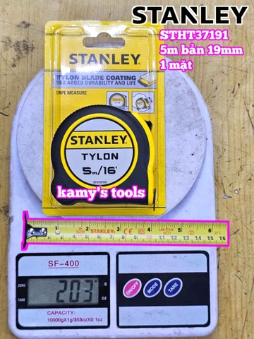 Thước cuộn thép 5m thước kéo 5 mét 1 mặt hệ mét inch bản 19mm Stanley STHT37191