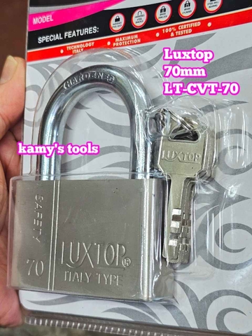 Ổ khóa trắng vuông 4 chìa 70mm Luxtop LT-CVT-70