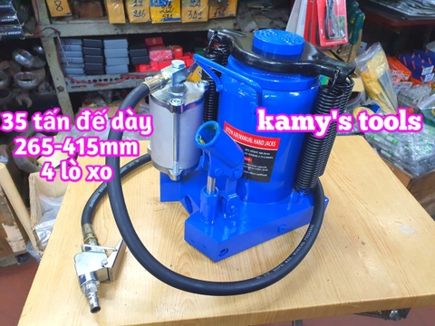 Kích con đội thủy lực dùng hơi khí nén 35 tấn HJ2003 chiều cao 265-415mm kamytools