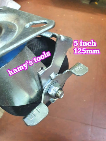 Bánh xe giàn giáo có khóa bánh cao su đặc 5 inch 125mm xoay 360 độ