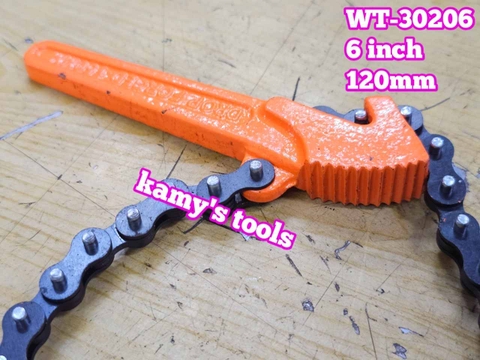 Cờ lê xích mở lọc dầu nhớt cảo dây xích cán dài 6 inch Wetools WT-30206 đường kính 120mm