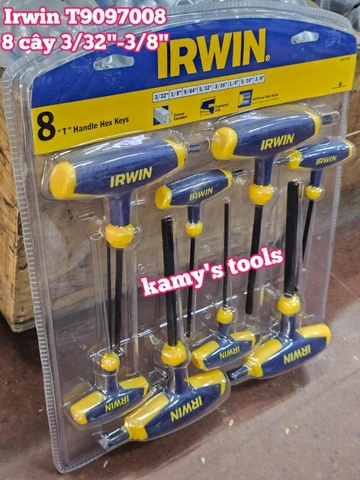 Bộ lục giác cán chữ T IRWIN 8 chi tiết 3/32-3/8 inch T9097008
