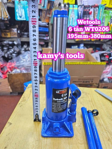 Kích con đội thuỷ lực 6 tấn Wetools WT0206 195mm-380mm