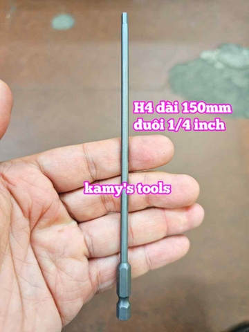Mũi bắn siết vít lục giác 6 cạnh đuôi lục giác 1/4 inch dài 150mm thép S2 H1.5 H2 H2.5 H3 H4 H5 H6